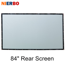 NIERBO обратной проекции Экран 84 дюйм(ов) пленка быстро складной Портативный Высокое разрешение 3D видеопроектор настенное крепление потолка Экран 2024 - купить недорого