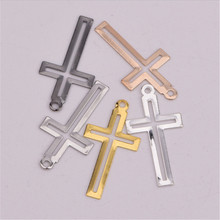 50pcs/lot new creative cross silver gold charms connectors for diy necklace Bracelet pendant jewelry making accessories material 2024 - buy cheap