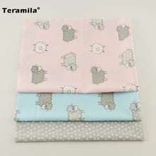 Light Blue and Pink Color Patchwork 40cmx50cm Cotton Fabric Cuted Sheep Cartoon Pattern Twill Children Clothes Quilting Teramila 2024 - buy cheap