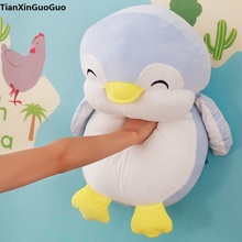 Juguete grande de pingüino de peluche azul de 55 cm, almohada para dormir de muñeca suave pingüino gordo de algodón s0593 2024 - compra barato