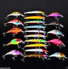 New 20Pcs/Lot Mixed Color Fishing Lures Bass Minnow Lure Hard Crank Bait Tackle 2024 - buy cheap
