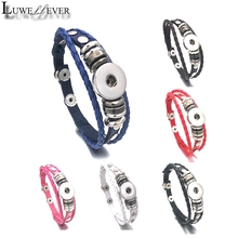 New Interchangeable 173 Real Genuine Leather Retro Fashion Bracelet 12mm 18mm Snap Button Bangle Charm Jewelry For Women Gift 2024 - buy cheap