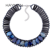 Kaymen-collar con cristales artesanales bohemios para mujer, gargantilla de cuentas, 8 colores, para boda, fiesta, graduación 2024 - compra barato