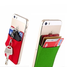 2019 Fashion Women Sticker Pocket Wallet Case Card Holder Elastic Lycra Adhesive Cell Phone ID Credit Card Holder #D 2024 - buy cheap