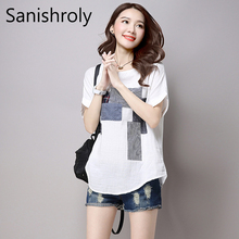 Sanishroly Women Summer Style T-Shirts Tees Casual Loose Cotton Linen T Shirt Female Short Sleeve Shirts Tops Plus Size 3XL C002 2024 - buy cheap
