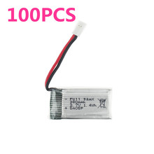 Bateria de lipo para helicópteros jrc, 100 v 3.7 mah, para h6c hubsan h107 dm003, brinquedos de controle remoto com 380 peças 2024 - compre barato