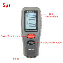 5ps Digital Mini Coating Thickness Gauge Car Paint Thickness Meter Paint Thickness tester Thickness Gauge with backlight YNB-100 2024 - buy cheap