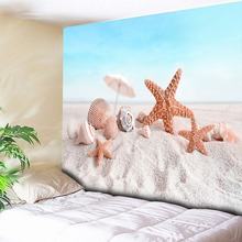 Tapeçaria de estrela do mar 3d, grande, parede, toalha de praia, tapeçaria arte de parede hippie, cobertor para casa 2024 - compre barato