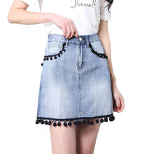 Plus Size 6XL 7XL 8XL 2018 Girls Summer Sexy Short Jeans Skirt Women Tassel Pencil Denim Skirts Women Large Size Skirt D060 2024 - buy cheap