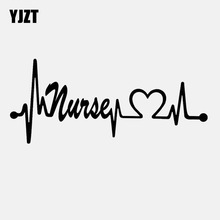 Yjzt 14.7cm * 6.3cm enfermeira batimento cardíaco lifeline vinil decalque preto/prata etiqueta do carro C22-1047 2024 - compre barato