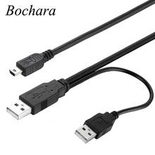 Кабель для передачи данных Bochara 2 в 1 с USB 2,0 типа A «папа» на Mini 5P «папа» + кабель питания «Папа-папа», Y-сплиттер для HDD, MP3, MP4 камеры 2024 - купить недорого