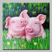 Mintura pinturas a óleo modernas com imagem de animais, todos os tipos de suínos arte pintada à mão em tela acrílica, adesivo de parede, arte moderna sem moldura 2024 - compre barato