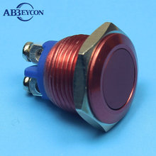 16mm 1NO flat head momentary screw terminal red housing push button switch 16mm momentary contact switch 2024 - buy cheap