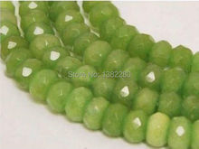 Abacus shaped 5x8mm Apple green faceted chalcedony loose beads 15'' 2pcs/lot jewelry ! jewelry DIY handmade 2024 - buy cheap