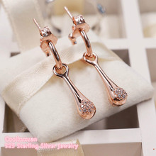 Summer 100% 925 Sterling Silver Modern LovePods Earrings, Rose gold & Clear CZ Earrings European Style Brand Jewelry 2024 - buy cheap