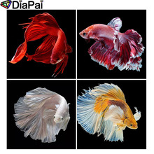 DIAPAI-pintura de diamante redondo/cuadrado completa, cuadro artesanal 5D, "Animal fish", bordado 3D, punto de cruz, decoración 5D, regalo 2024 - compra barato