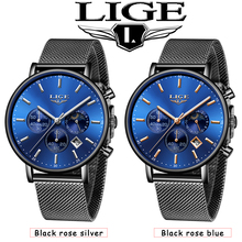 LIGE Mens Watches Top Brand Luxury Mens Fashion Casual Sport Watch Men Stainless Steel Mesh Belt Quartz Watch Relogio Masculino 2024 - buy cheap