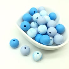 Marble Blue 40 PCS 12 MM Silicone Ball Beads Silicone Round Perle Beads For Teething Necklace Baby Teether Pendant Nursing Gifts 2024 - buy cheap