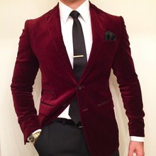 Приталенный бордовый мужской костюм TPSAADE, пальто, брюки, Блейзер, мужской пиджак из 2 предметов (пиджак + брюки), Ternos Masculinos 2024 - купить недорого