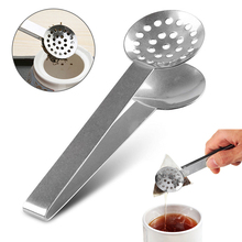 New 1pc Stainless Steel Round Teabag Tongs Tea Bag Squeezer Holder Grip Kitchen Tool 2024 - buy cheap