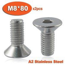 2pcs DIN7991 M8 x 80 A2 Stainless Steel Screw Hexagon Hex Socket Countersunk Head Cap Screws 2024 - buy cheap