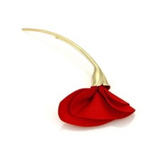 23/4 Inch Simple and Elegant Red Enamel Poppy Flower Brooch UK Poppy Badges Silver and Gold Available 2024 - buy cheap