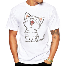 Летняя популярная Веселая футболка в американском стиле с коротким рукавом, мужская Милая одежда, модная мужская футболка высшего качества, Повседневная футболка с принтом животных 2024 - купить недорого