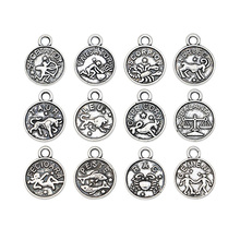 24pcs Antique Silver Plated Constellation Charms Pendants for Jewelry Making DIY Handmade Craft 13x10mm 2024 - buy cheap