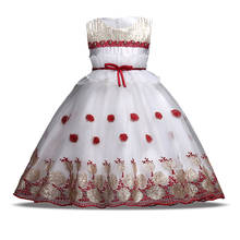 Платье для девочек элегантная летняя одежда 2020 Детские Вечерние платья на свадьбу для девочек, детская одежда платье принцессы с цветочным рисунком для детей 10-12 лет 2024 - купить недорого