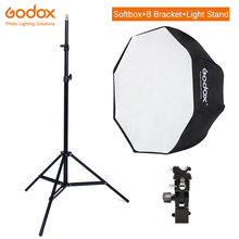 Godox 95cm 37.5'' Octagon Umbrella Softbox Light Stand Type-B Hot Shoe Holder Bracket Kit for Canon Nikon Godox Speedlite Flash 2024 - buy cheap