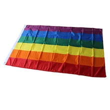 Bandeira longa para festa, 150x90cm, poliéster, arco-íris gay, lgbtq +, orgulho lésbico, lgbt, festival, carnaval, festa, tecido, decoração, suspensa, dupla face 2024 - compre barato