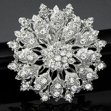 Broche vintage de flores com brilho diamante para buquê de noiva, jóias elegantes, frete grátis dhl 2024 - compre barato