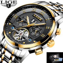 New 2018 LIGE Brand Watch Men Top Luxury Automatic Mechanical Watch Men Stainless Steel Clock Business Watches Relogio Masculino 2024 - buy cheap