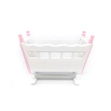 Casa de muñecas en miniatura 1:12, muebles de madera blanca para bebé, cuna, cama, accesorios de decoración para Mini casa de muñecas 2024 - compra barato
