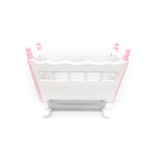 1:12 Miniature Dollhouse Furniture White Wooden Baby Nursery Cradle Bed Crib Mini Doll House Accessories Decor 2024 - buy cheap