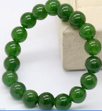 Natural 10mm Emerald Round Gemstone Beads Stretchy Bangle Bracelet 7.5'' 2024 - buy cheap