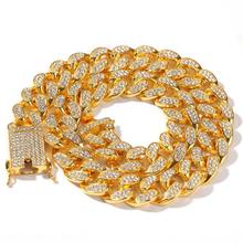 20mm Men Women Hip Hop MIAMI CUBAN LINK Coolest Chain Necklace Fully Casting Rhinestone Clasp ICED OUT Bling Jewelry 2024 - buy cheap
