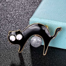 Zlxgirl cute Lovely Cat Shape Cloisonne Enamel Brooches For Clothes Scarf Accessories Backpack Pin women's hats pins accessory 2024 - buy cheap