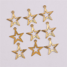 50PCS 15*13.5mm Copper Material Hollow Star Shape Charm Star Disc Pendant for Earring Necklace DIY Handmade Jewelry Making 2024 - buy cheap