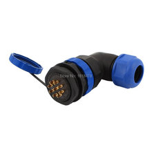 Waterproof Aviation Plug Socket SD28 28mm 9 Pin Panel Mount Connector Elbow IP68 2024 - buy cheap