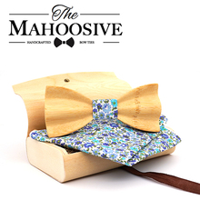 Mahoosive Flower Wooden bow tie fliege hochzeit floral ties noeud papillon bois wooden tie noeud papillon enfant for men wedding 2024 - buy cheap