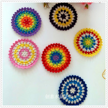 4 pcs 2016 new arrival colored natural cotton crochet 12cm round vintage wedding coasters mug for dinning table decoration 2024 - buy cheap