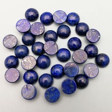 Wholesale fashion Natural stone beads charms 10mm lapis lazuli stone round cab cabochon no hole jewelry Free shipping 50pcs/lot 2024 - buy cheap