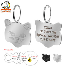 Personalized Cat ID Tags Custom Engraved Cats Name Tag Cats Accessories Collar Decoration for Kittten Puppy with Bell 2024 - buy cheap