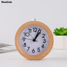 NOOLIM Solid Wood Minimalist Alarm Clock Nordic Wood Clock With Light Office Creative Wooden Bedroom Decoration Ornament 2024 - buy cheap