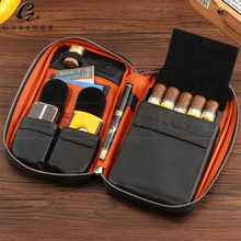 GALINER Gadgets Genuine Leather Cigar Case Travel Cigar Humidor Box Portable Humidor Bag Cigar Box Fit 5 Cigars 2024 - buy cheap