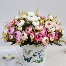 Искусственные цветы дешевые Чайные розы поддельные цветы Шелковые цветы для украшения дома хорошее качество декоративные цветы 2024 - купить недорого