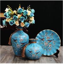 Jarrones y platos decorativos de cerámica, artesanías de cerámica, decoración de hogar para mesa 2024 - compra barato