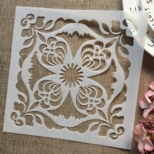 1Pcs 8*8inch Flower Round Frame DIY Layering Stencils Painting Scrapbook Coloring Embossing Album Decorative Template 2024 - buy cheap