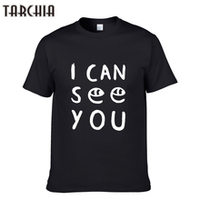 TARCHIA informal-Camiseta de manga corta para Hombre, camisa con estampado de letras y cuello redondo, ropa de marca, 2022 2024 - compra barato